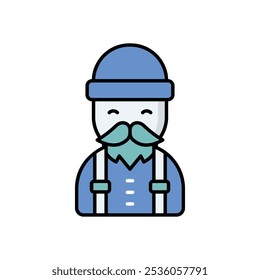 Lumberjack icon isolated on a white background. Vector illustration.