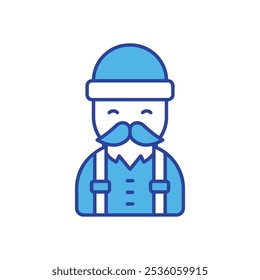 Lumberjack icon isolated on a white background. Vector illustration.