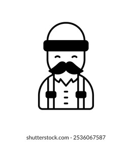 Lumberjack icon isolated on a white background. Vector illustration.