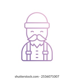 Lumberjack icon isolated on a white background. Vector illustration.