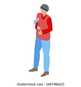 Lumberjack icon. Isometric of lumberjack vector icon for web design isolated on white background
