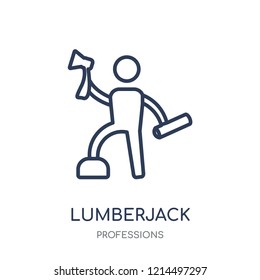 Lumberjack icon. Lumberjack linear symbol design from Professions collection. Simple outline element vector illustration on white background.