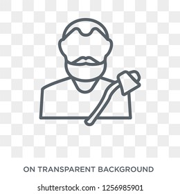 Lumberjack icon. Trendy flat vector Lumberjack icon on transparent background from Professions collection. High quality filled Lumberjack symbol use for web and mobile