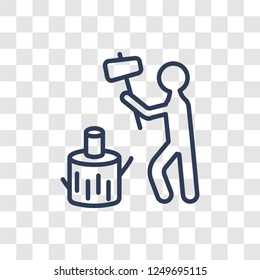 Lumberjack icon. Trendy linear Lumberjack logo concept on transparent background from Professions collection