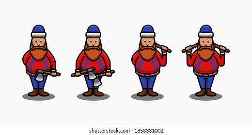 
lumberjack illustration on white background