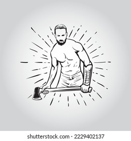  lumberjack isolated on white background.