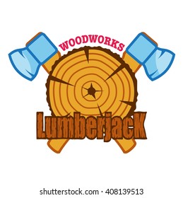 Lumberjack label. Vintage design template