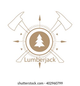 lumberjack logo , axe , vector graphics