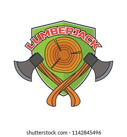 lumberjack logo for carpenter concept, vector illustration

