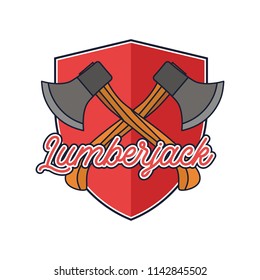 lumberjack logo for carpenter concept, vector illustration

