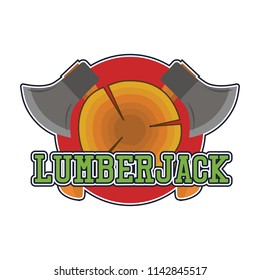 lumberjack logo for carpenter concept, vector illustration
