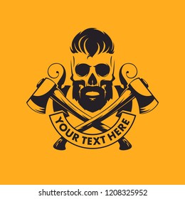 lumberjack logo with crossed axes