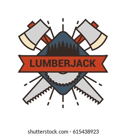 Lumberjack logo design template isolated on white