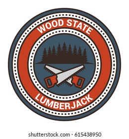 Lumberjack logo design template isolated on white