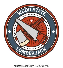 Lumberjack logo design template isolated on white