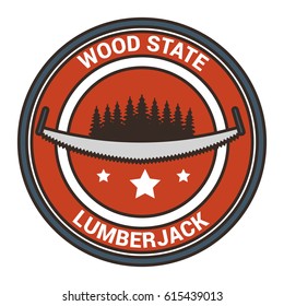 Lumberjack logo design template isolated on white
