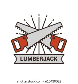Lumberjack logo design template isolated on white