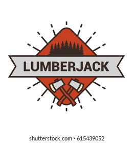Lumberjack logo design template isolated on white