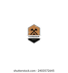 Lumberjack logo design vector graphics