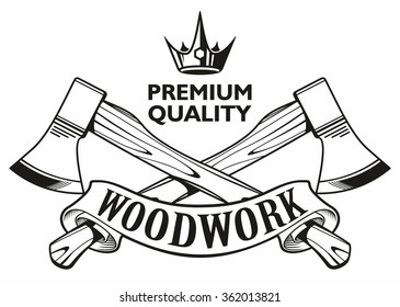  Lumberjack Logo Label With Axes