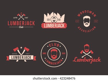 Lumberjack logo set