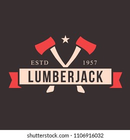 Lumberjack logo set. Union of lumberjack, woodcutter, woodsman. Graphic logo set with jaeger, axe, beard, forest, wood and lumberjack.