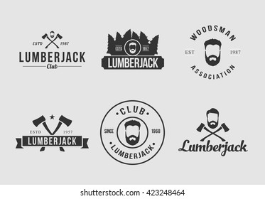 Lumberjack Logo Set White