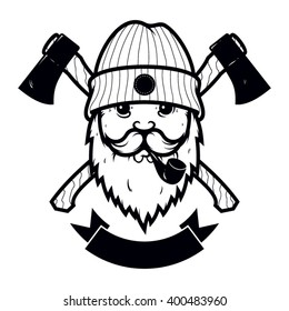 Lumberjack logo template design in vector