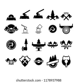 Lumberjack Logo. Timber Icon. Logging Symbol. Vector Eps 08.