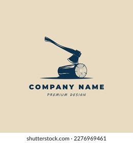 lumberjack logo vintage template icon  vector illustration design. carpentry logo concept