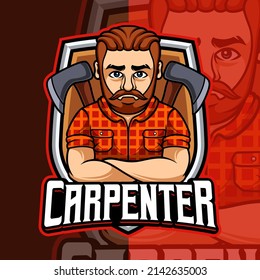 Lumberjack Mascot Character Logo Template
