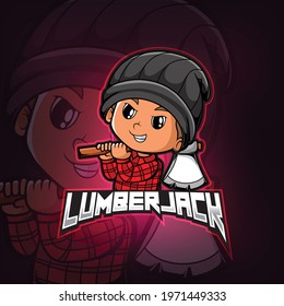 Lumberjack mascot esport logo design of illustration