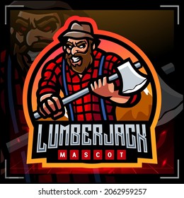 Lumberjack mascot. esport logo design