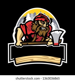 Lumberjack Mascot Logo 