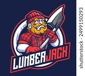 Lumberjack mascot logo concept illustration