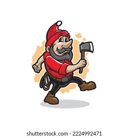Lumberjack mascot logo design with modern illustration concept style for badge, emblem and t shirt printing. Lumberjack illustration.