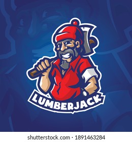 Lumberjack mascot logo design vector with concept style for badge, emblem and tshirt printing.