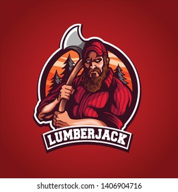 Lumberjack mascot logo ready to use for your company