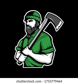 lumberjack mascot logo vector template