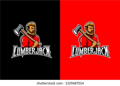 Lumberjack mascot, lumberjack vector, retro lumberjack design, logo