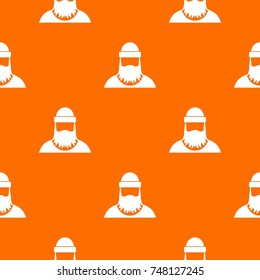 Lumberjack pattern repeat seamless in orange color for any design. Vector geometric illustration