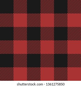 Lumberjack plaid pattern. Red and black lumberjack. Vector illustration.