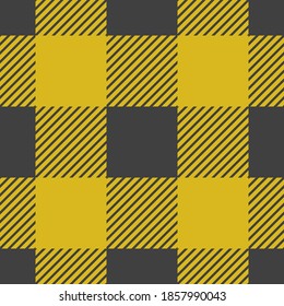 Lumberjack plaid seamless pattern. Vector illustration. Yellow color. Textile template.