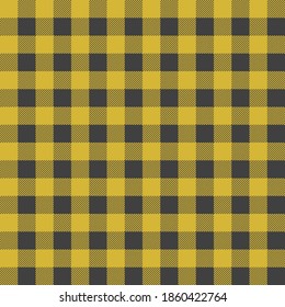 Lumberjack plaid seamless pattern. Vector textile template. Yellow color.
