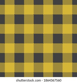 Lumberjack plaid seamless pattern. Vector illustration. Yellow color. Textile template.