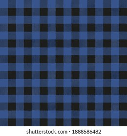 Lumberjack plaid seamless pattern. Vector textile template. Blue color.