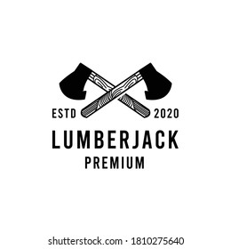 lumberjack premium Vector Logo illustration carpenter design