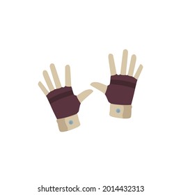 Guantes protectores de leñador. Ropa para el constructor o trabajador. Ilustración vectorial de caricatura plana aislada en blanco.