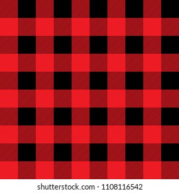 Lumberjack red checkered plaid pattern. Vector art.