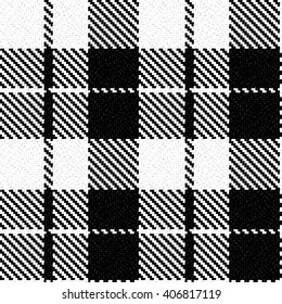 Lumberjack Seamless Black and White Vector Pattern. Trendy Hipster Style Background. Tartan and Buffalo Check Plaid Pattern. Vector illustration.